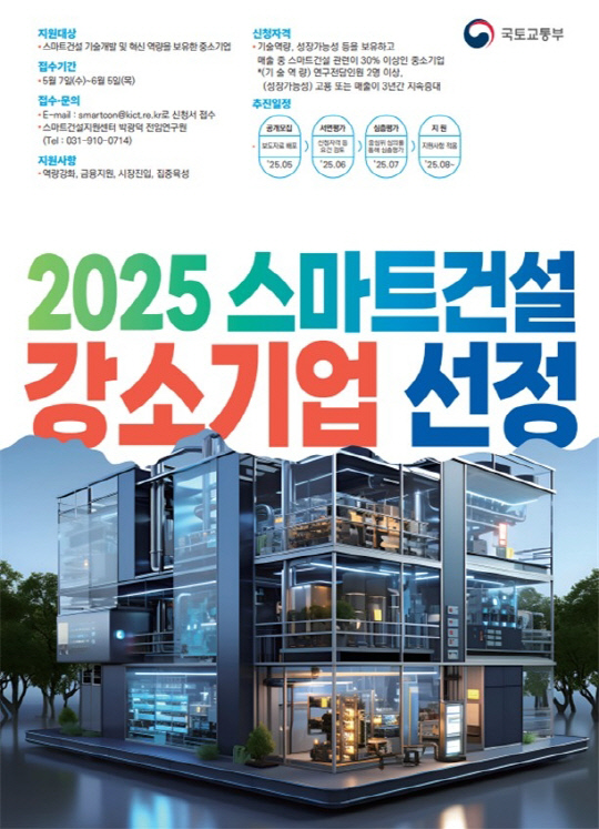 2025 스마트 건설 강소기업 선정 관련 포스터. [국토교통부 제공]
